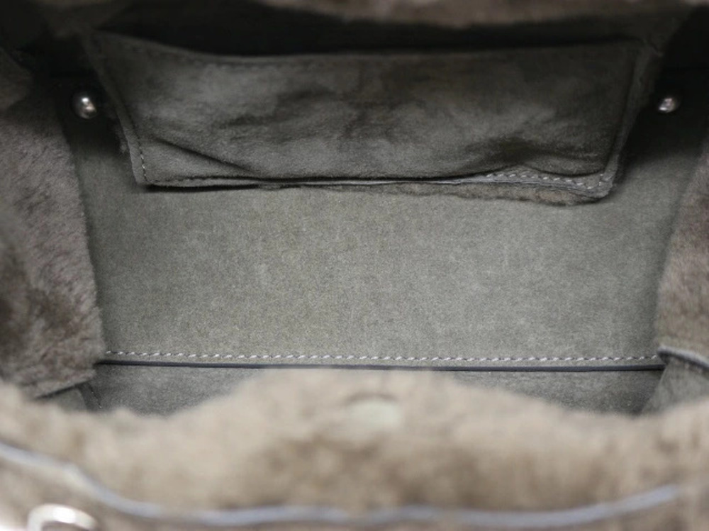 Balenciaga Paper Shoulder Bag Khaki Green Brown Sheepskin Suede - Picture 9 of 9